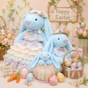 Regali di Pasqua in Peluche, Giocattoli Morbidi, Coniglietti Peluche con Orecchie Lunghe, Simpatici <span class=keywords><strong>Animali</strong></span> di Peluche Morbidi e Amichevoli - Product Image 5