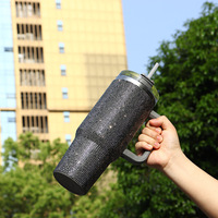 Gobelet isotherme moderne en acier inoxydable de 40 oz avec poignée, tasse de voyage