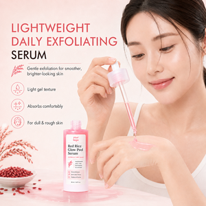 OEM ฟื้นฟูผิวหมองคล้ำ ผลัดเซลล์ผิวให้เรียบเนียน ปรับสีผิวให้สม่ำเสมอ เหมาะสำหรับทุกสภาพผิว ไนอะซินาไมด์ AHA PHA เซรั่มข้าวแดงสูตรอ่อนโยน - Product Image 6