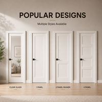 Porte intérieure peinte en blanc avec grand panneau de verre transparent, style moderne vitré, finition mate lisse, taille personnalisée pour la maison