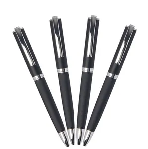 Regalo de negocios, bolígrafos de gama alta para oficina, bolígrafo de metal negro, bolígrafo de fibra de carbono, logotipo personalizado kugelschreiber