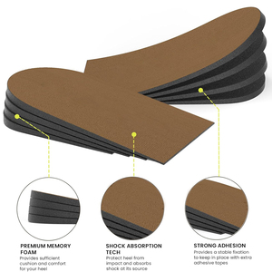 Inserti di sollevamento del tallone regolabile per scarpe-sollevatore di scarpe ortopedico per gambe irregolari 4 strati di altezza aumento soletta per il dolore al tallone - Product Image 3