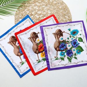 Pañuelo con estampado de florecitas de ala ancha para niñas y damas, pañuelos absorbentes suaves de algodón puro, venta al por mayor y al por menor - Product Image 4