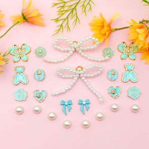 Breloques de chaussures en perles scintillantes pour sandales sabots, accessoires en perles motif ours et fleur pour femmes, breloques de décoration de chaussures DIY pour filles - Product Image 6