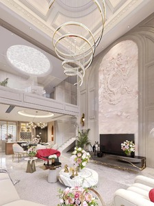 Villa d'hôtel de luxe au design italien moderne, rendu 3D architectural de la <span class=keywords><strong>maison</strong></span>, design d'intérieur, salle de bain, salon, hall - Product Image 2