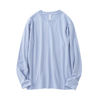 T-shirt à manches longues en coton personnalisé 250G, impression de t-shirts personnalisés pour hommes, col rond, logo personnalisé, chemises à manches longues pour hommes