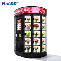 Distributeur automatique de fleurs semi-circulaire commercial intelligent avec écran tactile et paiement par carte