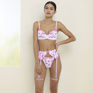 Completo Intimo Lusso <span class=keywords><strong>Nero</strong></span> Romantico con Pizzo e Strass, Reggiseno Push-Up con Ferretto a Coppa 3/4, Perizoma Sexy Senza Cuciture, Traspirante e Ricamato - Product Image 5