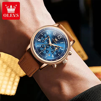 OLEVS 2912 spor kronometreli kuvars saat erkekler için ay fazı numarası 43mm büyük arama adam saatler su geçirmez orijinal el saati