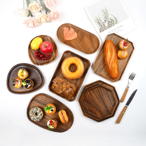 Plateau de service en bois d'acacia écologique fait à la main, planche à découper, assiettes et plats - Product Image 5