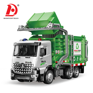 <span class=keywords><strong>Camion</strong></span> <span class=keywords><strong>poubelle</strong></span> Inertia Sanitation en alliage, modèle de voiture pour enfants, véhicule de gestion des déchets à friction avec lumière et son - Product Image 1