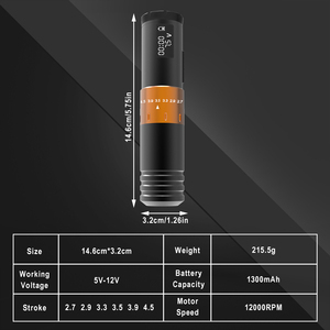 ชุดเครื่องสักดิจิตอลไร้สาย ปรับระยะชักได้ พร้อมเข็มตลับ RM สำหรับ PMU - Product Image 3
