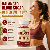 Gummies OEM au Cinnamome et au Chrome, Écorce de Cannelle de Ceylan, Soutien Métabolique et Glycémique Sain, Complément Alimentaire Quotidien à Croquer pour Adultes