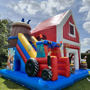 Castillo inflable con tobogán para fiestas infantiles al aire libre, tipo granja. - Product Image 2