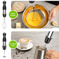 Mixeur Plongeant Électrique 4-en-1 avec Hachoir, Sans BPA, Vitesse Variable, pour Cuisine Domestique et Hôtelière