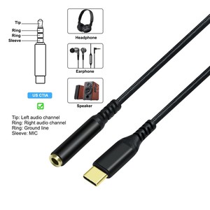 <span class=keywords><strong>Adaptateur</strong></span> <span class=keywords><strong>USB</strong></span> C <span class=keywords><strong>vers</strong></span> 3,5 mm en nylon tressé, <span class=keywords><strong>adaptateur</strong></span> audio <span class=keywords><strong>pour</strong></span> <span class=keywords><strong>casque</strong></span> AUX, câble <span class=keywords><strong>adaptateur</strong></span> <span class=keywords><strong>pour</strong></span> haut-parleur, <span class=keywords><strong>casque</strong></span>, microphone externe TRRS - Product Image 5