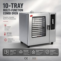 Four combiné professionnel robuste, électrique et à gaz, avec cuisson à la vapeur et à convection, pour cantine, école, hôpital