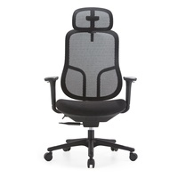 Chaise de bureau ergonomique à dossier haut avec assise en maille et dossier en métal et nylon, idéale pour le télétravail et les longues sessions assises