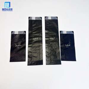 Sac en papier kraft noir à fond pointu avec logo personnalisé imprimé pour sandwichs, biscuits, bonbons, toasts, pain - Product Image 2