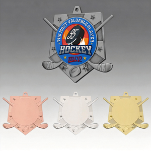 Medalla de Hockey Personalizada de Aleación de Zinc con Estrella Metálica de Alta Calidad de Fabricante Noble - Product Image 1