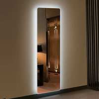 Miroir Mural Moderne pour Salon, Miroir LED Intelligent Anti-Buée Pleine Longueur pour Chambre à Coucher