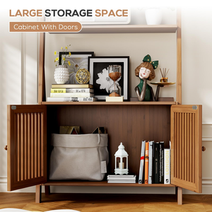 Estantería de Bambú Multifuncional de Estilo Moderno, Gran Capacidad, Armario para Libros Independiente, Estante Ajustable, Fácil Almacenamiento - Product Image 5