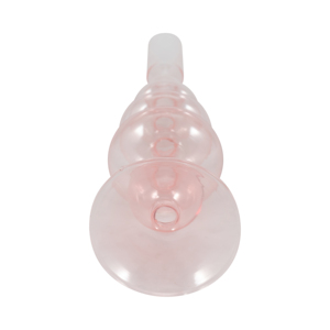 Portacandele moderno in vetro con design a disco e sfera per decorazioni da tavola, candelabro a cono rosa - Product Image 5