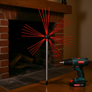 Cepillo para limpieza de chimeneas D0100HADZKV, varillas flexibles de nailon de 39 pies, mango metálico, kit de limpieza de chimeneas con taladro giratorio - Product Image 2