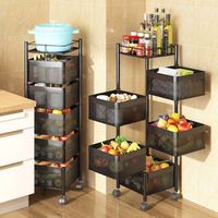 Étagère de rangement de cuisine en métal en gros organisateur d'étagère rotative à 360 degrés pour le stockage de fruits et légumes