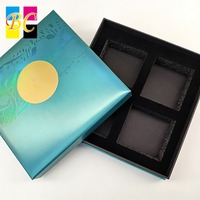 Boîte cadeau rigide de luxe avec insert en mousse à 4 compartiments, emballage personnalisé pour bijoux, fermeture magnétique en carton pour bagues et montres
