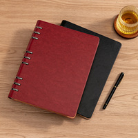 Carnet à anneaux A5 en cuir PU, rechargeable, avec feuilles mobiles, agenda personnalisable avec logo, pour le bureau et l'école