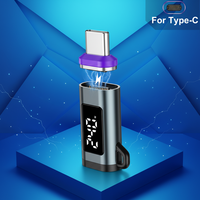 Adaptor USB C Magnetik 240W 24Pin dengan Layar Digital, 80Gbps USB4.0, Konverter Video 16K60Hz, OTP Universal untuk Perjalanan, Laptop, Kamera, Berbagai Merek