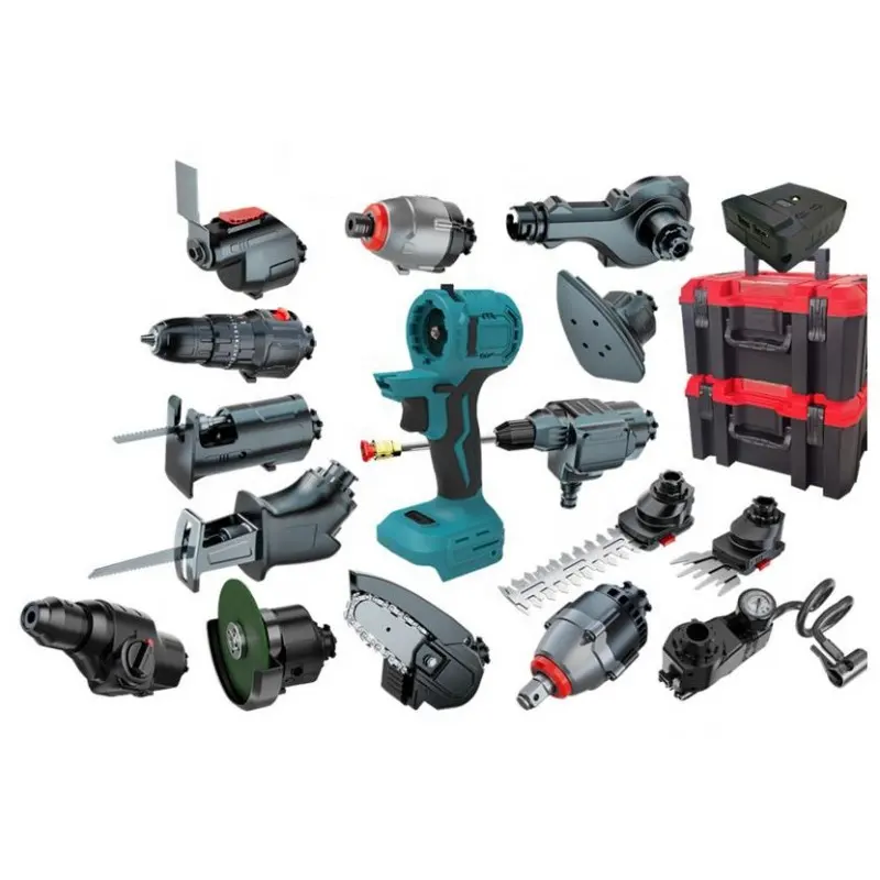 Electric tools with replaceable machine heads Quickly assembled cordless lithium battery tools 1+N portable power tool set