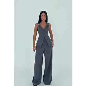 Conjunto de Traje Elegante Gris para Mujer, Trajes de Madera para Mujer - Product Image 3