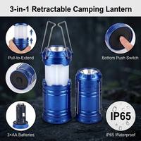 Linterna de Camping LED Súper Brillante, Portátil, ABS, IP65, Imprescindible para Emergencias al Aire Libre, Cortes de Energía, Plegable, Luces de Supervivencia, Pesca