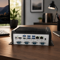 Komputer Industri Mini PC Tanpa Kipas IPC Kompak Embedded Box dengan CPU I5 6300U 16*USB +10*COM+2*LAN 8GB RAM 128GB