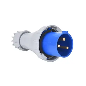 Electric Power Plug 63a 3-pin Ce Certificate Industrial Plugs IP67 Blue 220V with Nema Standard for Smart City Iot Technology 6h