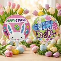 Ballons Lapin BLN, Ballons Joyeux de Pâques, Œufs Colorés, Poussins, Ballon en Aluminium Lapin, pour Fêtes Printanières, Baby Shower, Noël