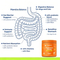 Waylemo Probiotiques à Mâcher pour la Restauration de la Flore Intestinale, Soutien des Enzymes Digestives, Friandises à la Graine de Citrouille pour Chiens et Chats, 120 Unités