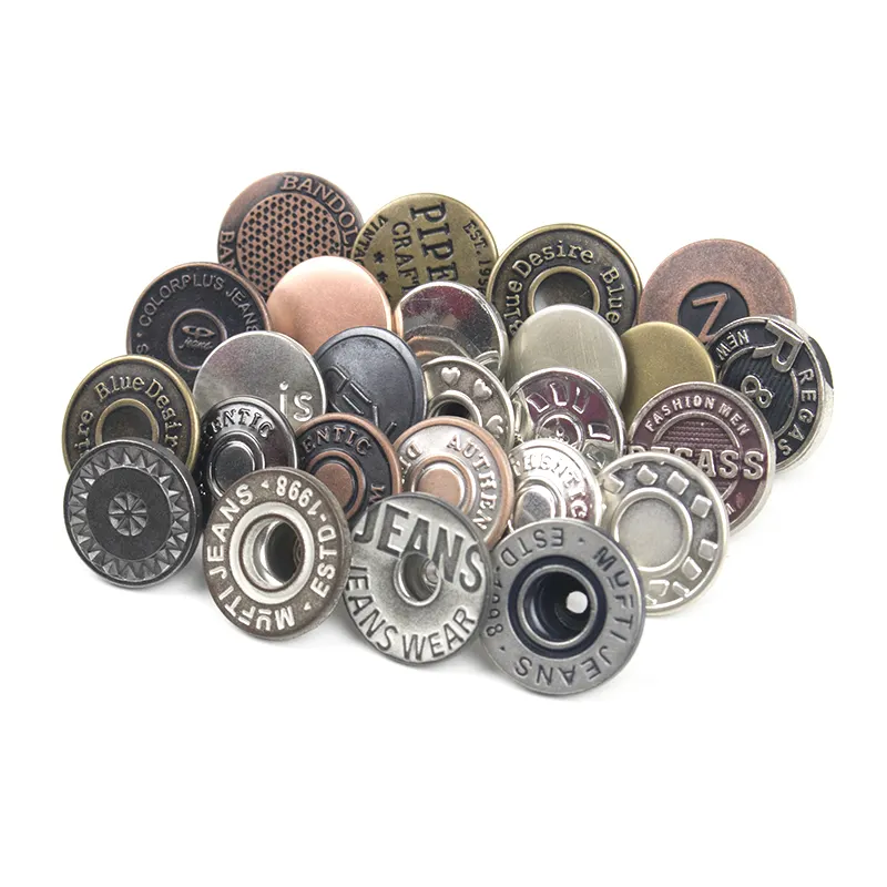 Jeans Buttons High Quality Custom Metal Fashion Brass Customized Painting Denim Jeans Dry Cleaning Custom Colors Tack OEKO-TEX