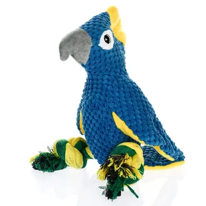 2021 New Hoopet Zähne Schleifen Quietscher Blue Parrot Plüsch Hund Quietschen Kau spielzeug