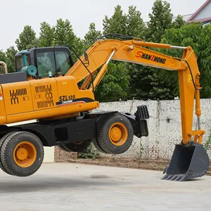 12t shanzhong brand SZL135 hydraulic wheeled bucket excavator for sale in malaysia pakistan