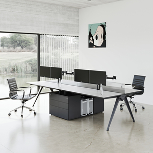 2024 più recente scrivania modulare in legno 2 4 6 8 posti postazione di Coworking mobili con <span class=keywords><strong>spazio</strong></span> <span class=keywords><strong>aperto</strong></span> estendibile per il personale - Product Image 5