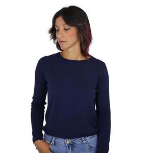 Women's Jersey DKE4615 <b>Blue</b> <b>Long</b> <b>Sleeve</b> Sweater Crew Neck Knit <b>Top</b> Casual Wear - Product Image 3