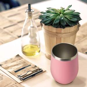 Gobelets à vin isothermes en acier inoxydable à double paroi en forme d'œuf de 12 oz avec logo personnalisé - Product Image 6