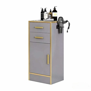 Barber Shop Beauty Salon Dedicated Hair Cutting <b>Tool</b> Cabinet Storage Rack MDF Modern Design Stable Multifunctional - Product Image 2