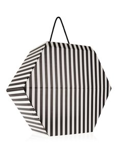 Customized Stripe With Ribbon Handle Packaging Gift Boxes For Cap Hexagon Hat Box Fedora