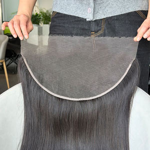 Cabello Humano Virgen de Primera Calidad con Frente de Encaje Transparente 13x4, Color Negro Natural, 8-22 Pulgadas - Product Image 5