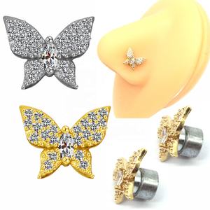 Nouveau design Gaby Pince-<span class=keywords><strong>nez</strong></span> pour enfants en forme de papillon Anneaux de faux <span class=keywords><strong>nez</strong></span> plaqués or et non perçants Bijoux <span class=keywords><strong>Aimant</strong></span> Clip sur les manchettes de <span class=keywords><strong>nez</strong></span> - Product Image 3