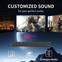 Barra de Sonido Activa de 30W, Altavoz para Computadora con Óptico/Aux/USB, Sistema de Sonido Envolvente Portátil de 5.3, Montable en Pared, con RGB para el Hogar